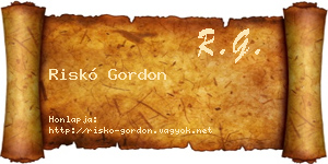 Riskó Gordon névjegykártya